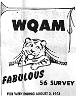 WQAM Fabulous 56 Survey, Week beginning August 3, 1963