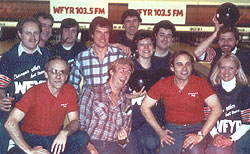 Picture of WFYR crew in bowling alley