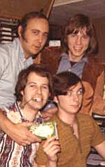 (L-R rear) Chuck Roy, Don Christie, Martin Ashley, Dave Williams, KROY 1972