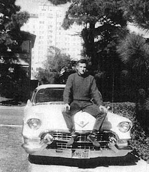 Real Don Steele and his 1954 Cadillac in Hollywood, CA.